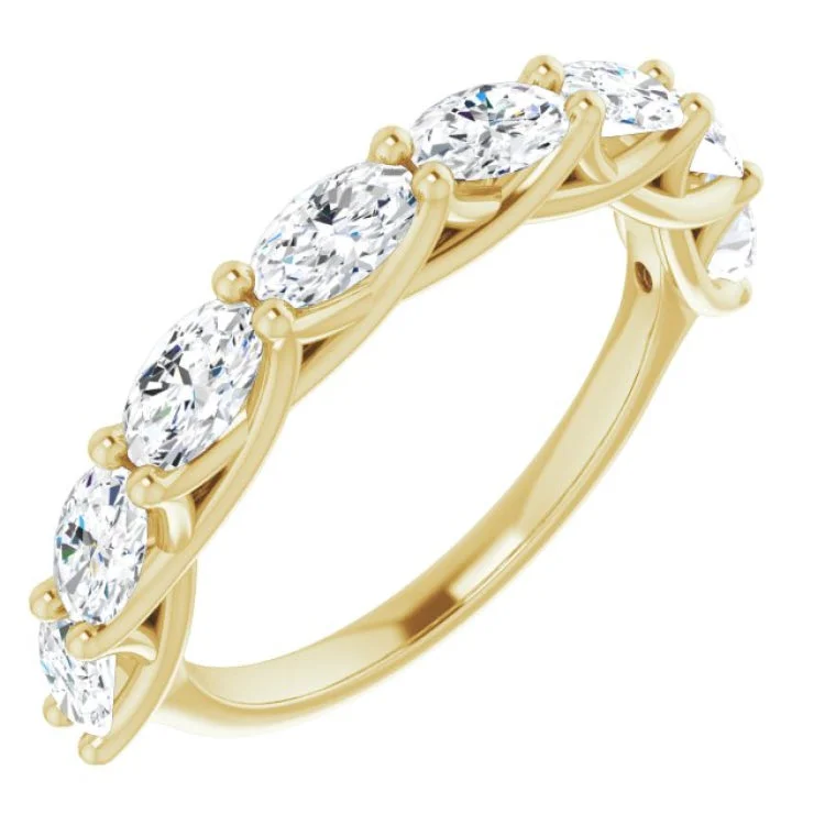 Sparkling Rose Gold Rings For Special Gifts-14K Yellow 2 CTW Natural Diamond Anniversary Band