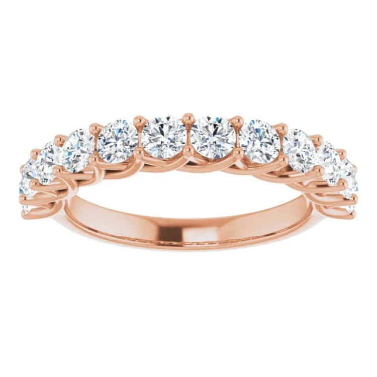 Boho-Style Rings For Free-Spirited Fashion-14K Rose 1 1/8 CTW Natural Diamond Anniversary Band