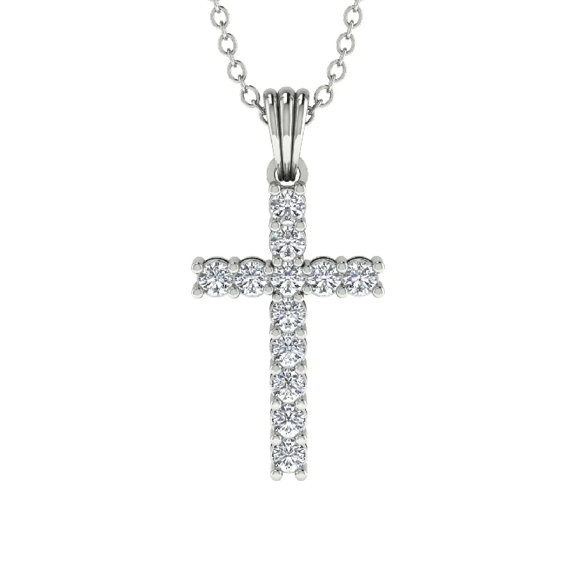 Modern Geometric Necklace For Elegant Style-Timeless Classic Diamond Gold Cross Necklace - Ezekiel No. 3