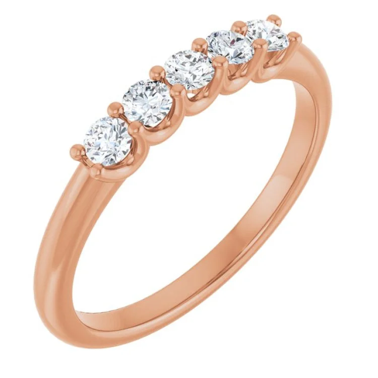 Luxury Wedding Rings For Special Occasions-14K Rose 1/3 CTW Lab-Grown Diamond Anniversary Band