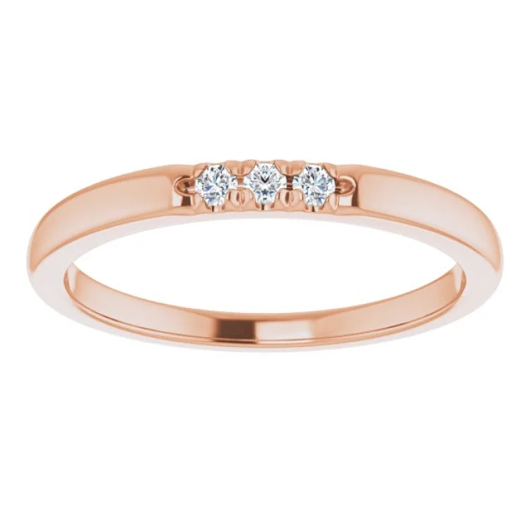 Personalized Wedding Bands For Couples-14K Rose .06 CTW Natural Diamond Anniversary Band