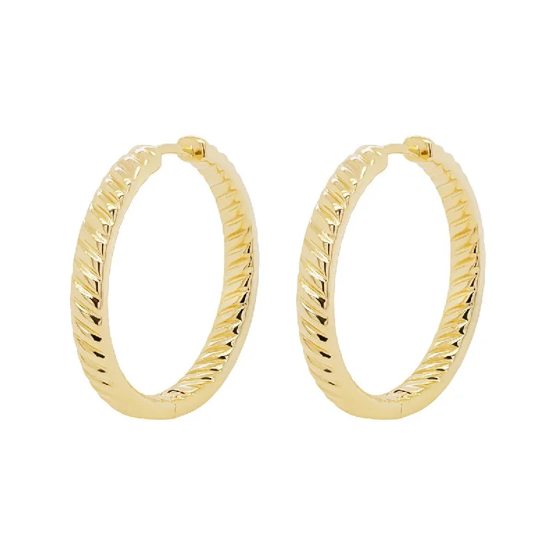 Simple Gold Drop Earrings-Extra Large Coil Hoops | 7.7GMS