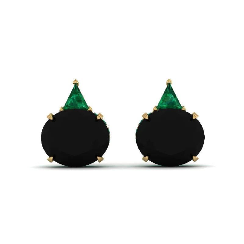 Artistic Earrings For Fashionistas-Hidden Halo Black Diamond Earrings - Rosalie No. 22