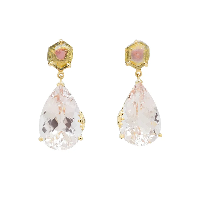 Artistic Earrings With Bold Colors-Nile Oasis Earrings - Morganite