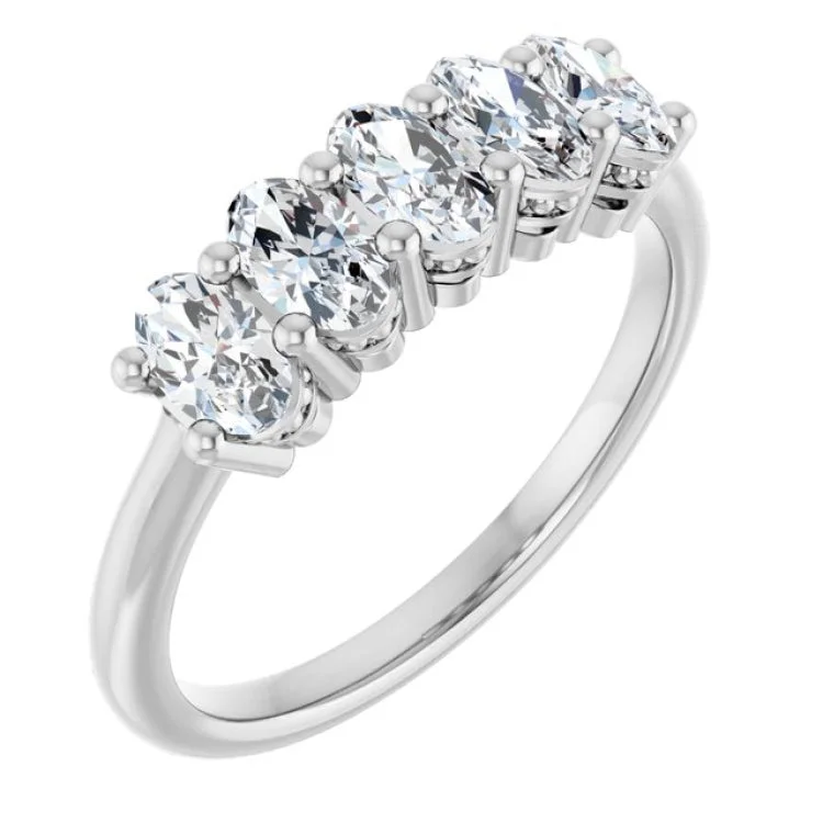 Elegant Gold Rings For Special Occasions-14K White 9/10 CTW Lab-Grown Diamond Anniversary Band