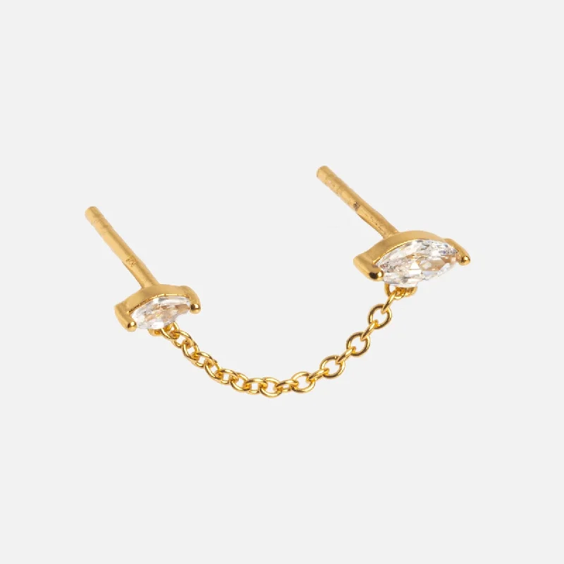 Simple Hoop Earrings For Daily Wear-Amani Double Piercing Earring