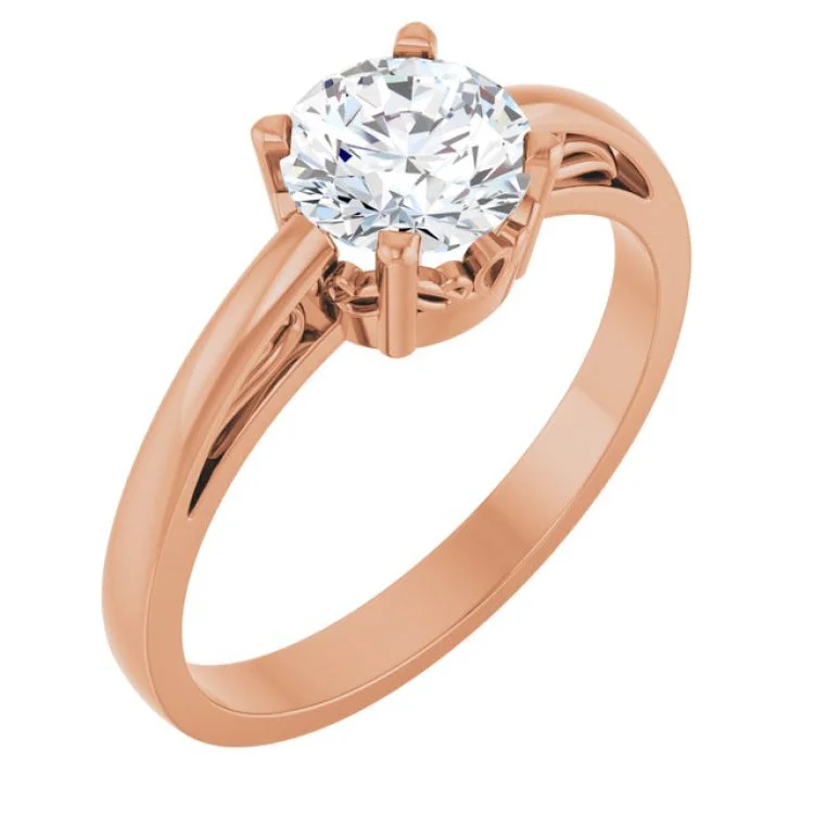 Elegant Men’s Wedding Rings For Special Occasions-14K Rose Stuller Lab-Created Moissanite Ring