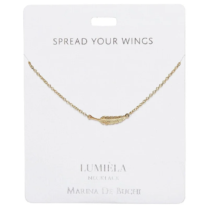 Classic Choker Necklace For Fashionable Look-Lumiela Necklace: "'Spread Your Wings' Feather Necklace