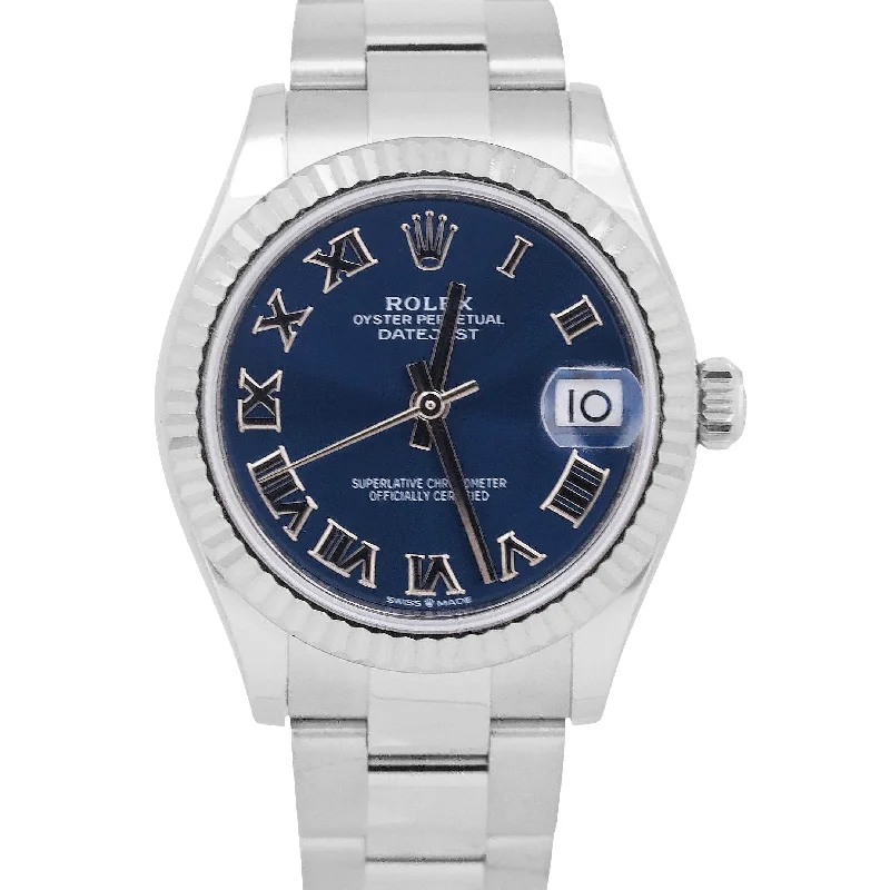 Affordable Smart Watches For Women-MINT Ladies Rolex DateJust BLUE ROMAN 18K White Gold 31mm Oyster 178274 Watch