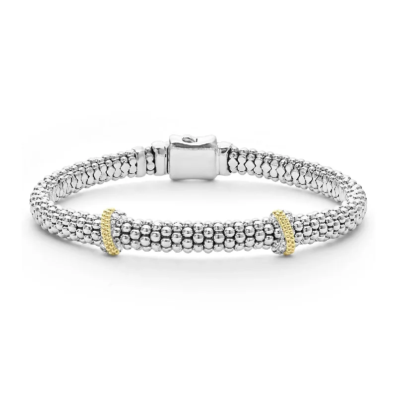 Personalized Bracelets For Teens-Double X Caviar Diamond Bracelet