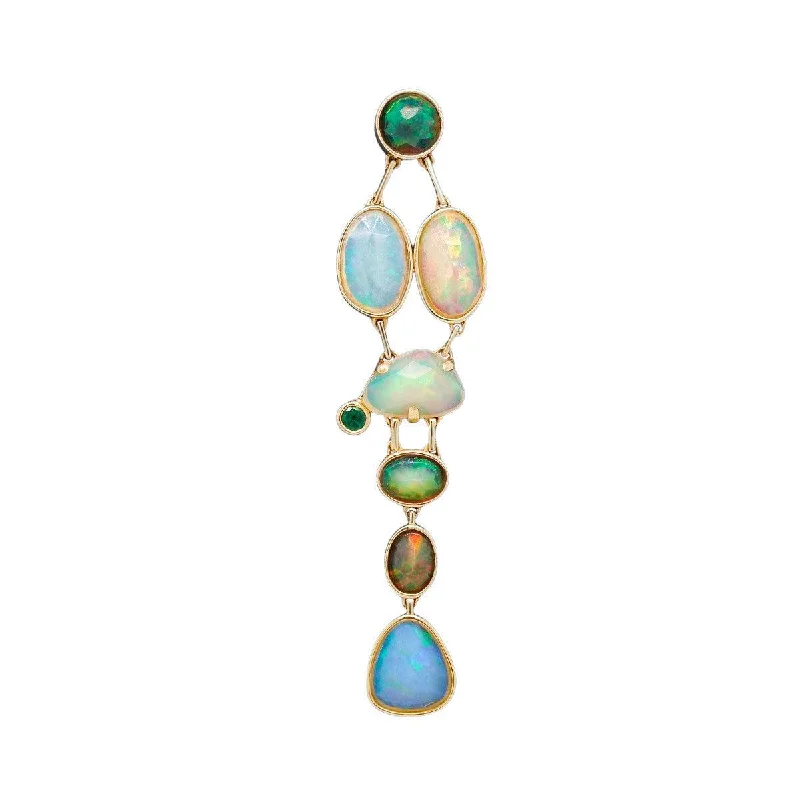 Luxury Pearl Earrings For Wedding-Opal Bone Chandelier Earring | 3.8GMS 5.8CTW | V1