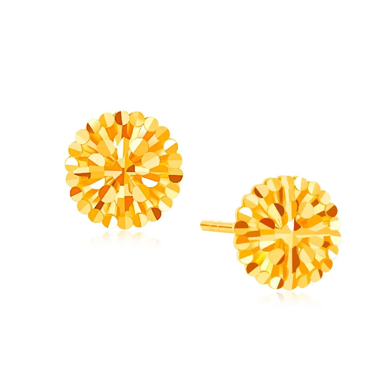 Classic Gold Earrings For Everyday Wear-916 Gold Gentle Breeze Earrings