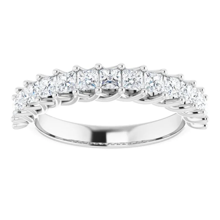 Classic Gold Rings For Elegant Weddings-14K White 1 CTW Natural Diamond Anniversary Band