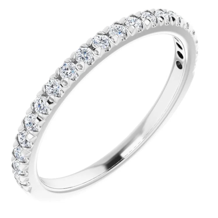 Classic Engagement Rings With Pearls-Platinum 1/4 CTW Natural Diamond French-Set Anniversary Band