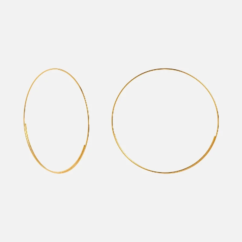 Custom Gold Earrings With Initials-Hadley Hoops