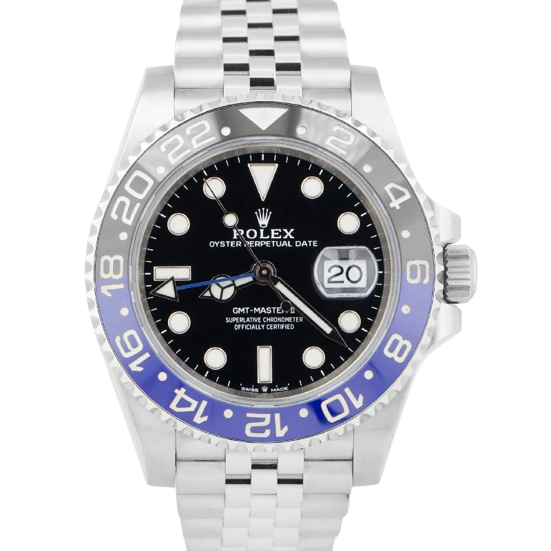 Women’s Watches With Slim Designs-MINT 2023 Rolex GMT-Master II BATMAN Blue JUBILEE Stainless 40mm 126710 BLNR