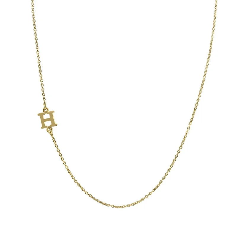 Simple Gold Necklace For Daily Wear-Stia : A Letter Close to the Heart - H