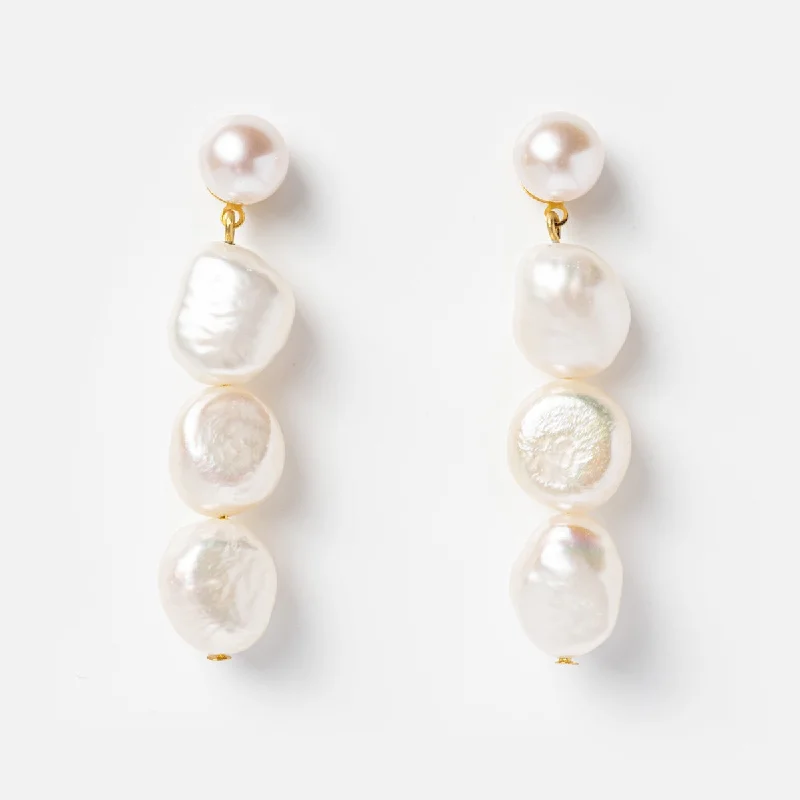 Elegant Earrings With Pearls and Diamonds-Ciel Pearl Earrings