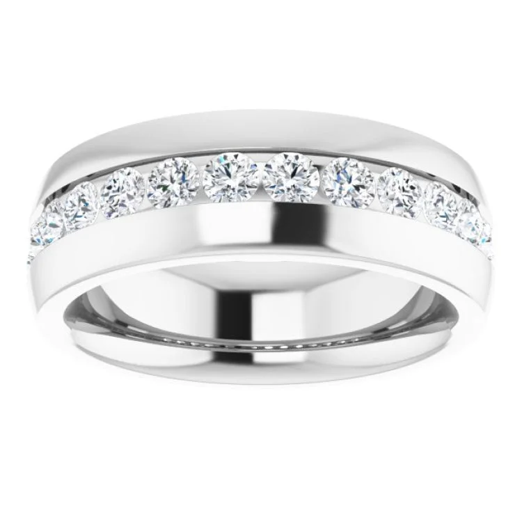 Unique Gemstone Engagement Rings For Brides-10K White 1 3/8 CTW Natural Diamond Band