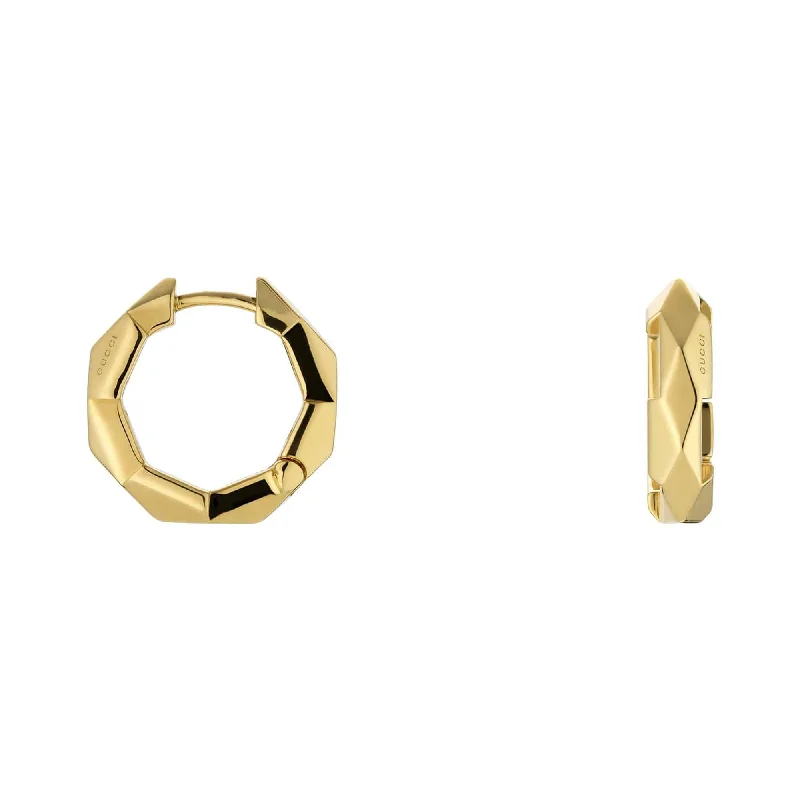 Custom Made Earrings For Special Events-Gucci Link to Love 18ct Yellow Gold Hoop Earrings