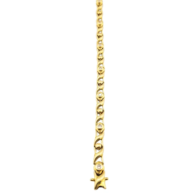 Eco-Friendly Bracelets-Tennis Bracelet of 18 kt Yellow Gold