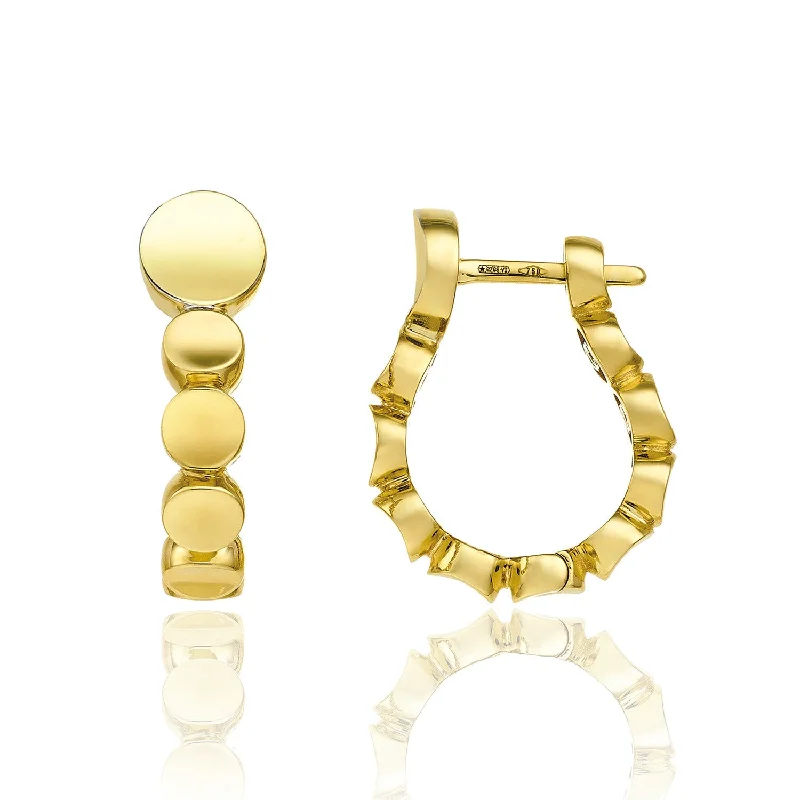 Trendy Earrings For Girls With Fashion-Armillas Glow 18ct Yellow Gold Circle Hoop Earrings