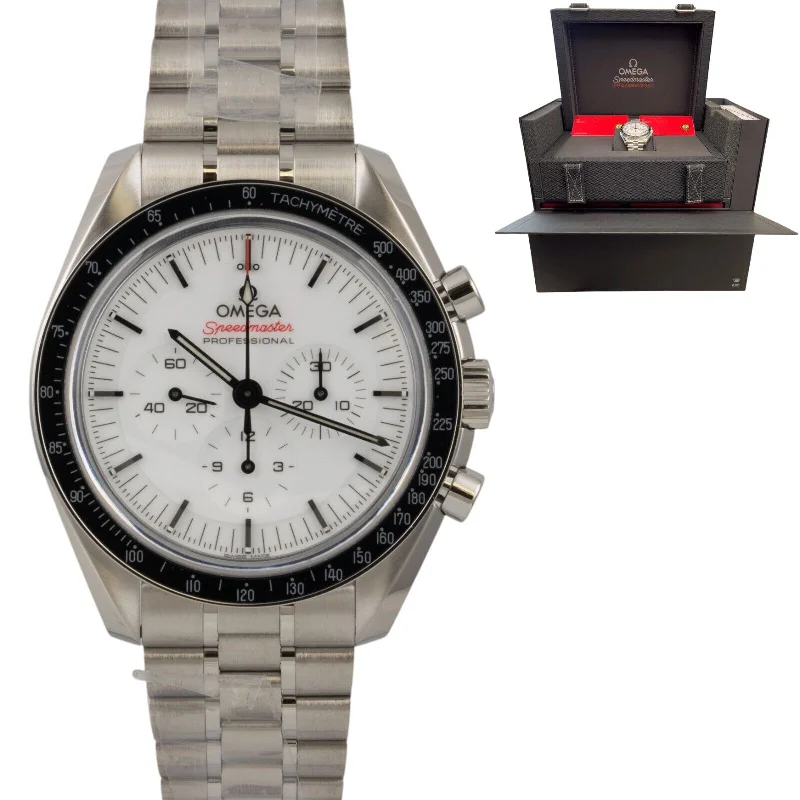 Affordable Watches With Simple Designs-Omega Speedmaster Moonwatch Professional 310.30.42.50.04.001 White COMPLETE