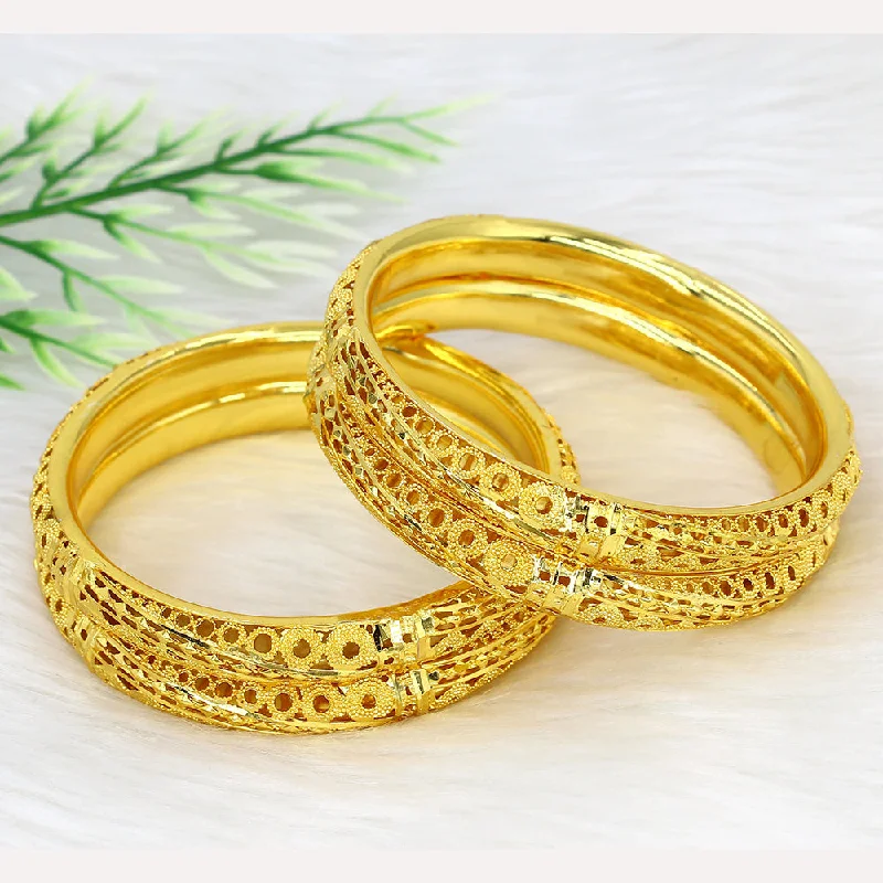 Custom Gold Bangles For Wedding Gifts-Mahavir Dye Gold Plating Bangles Set