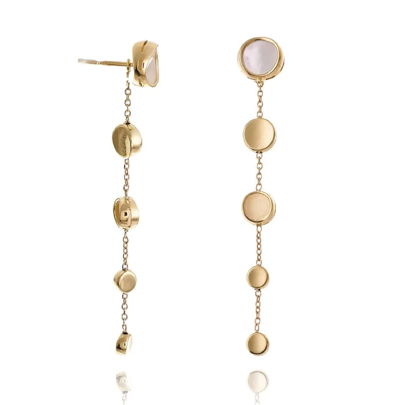 Boho Beaded Earrings For Unique Look-Armillas Glow Ca Leido 18ct Yellow Gold Circle Pearl Drop Earrings