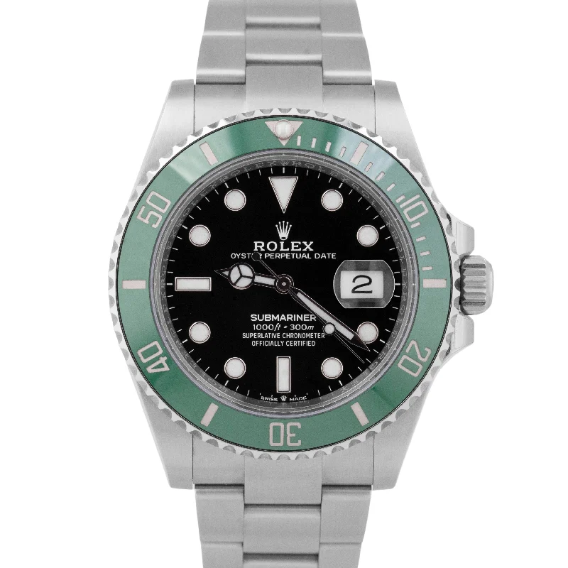 Women’s Watches With Swarovski Crystals-NEW OCT 2024 PAPERS Rolex Submariner 41mm STARBUCKS Green Watch 126610 LV BOX