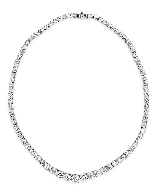 Unique Gemstone Necklace For Special Gifts-Diamond Rivière Necklace, 25.00 Carats