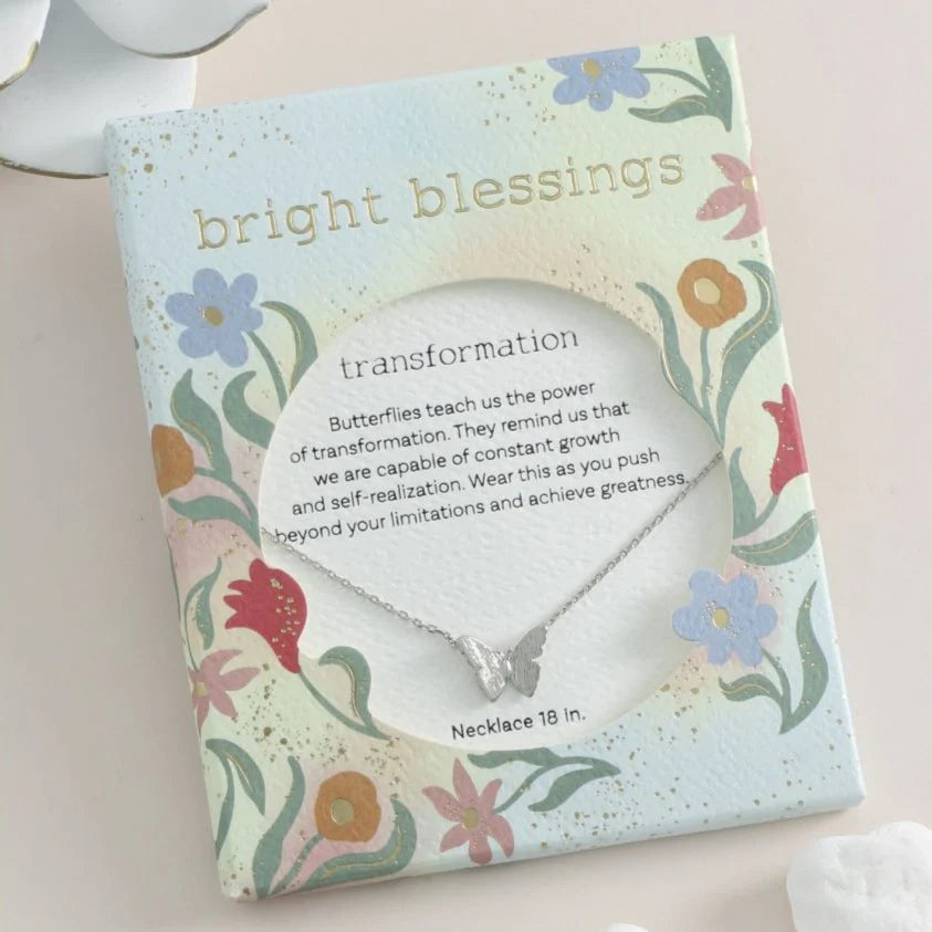 Personalized Family Pendant Necklace For Mom-Bright Blessings Necklace-Butterfly-Silver