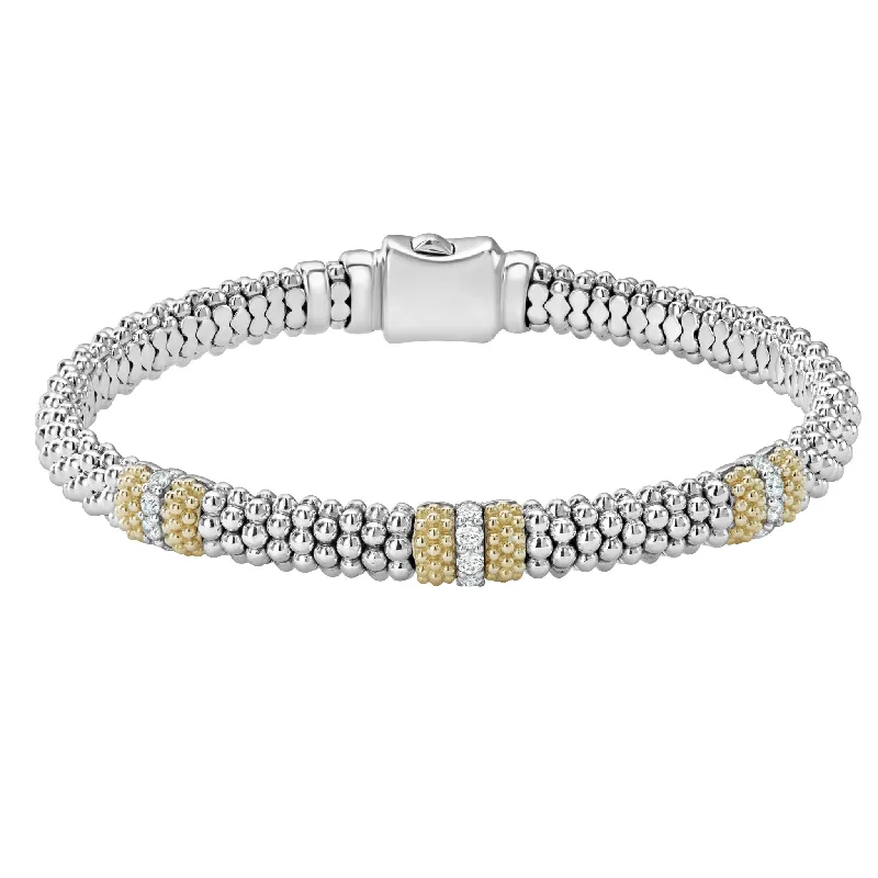 Personalized Bracelets With Names-Diamond Caviar Bracelet