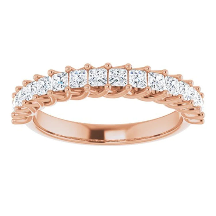 Unique Gemstone Rings For Birthday Gifts-14K Rose 3/4 CTW Natural Diamond Anniversary Band