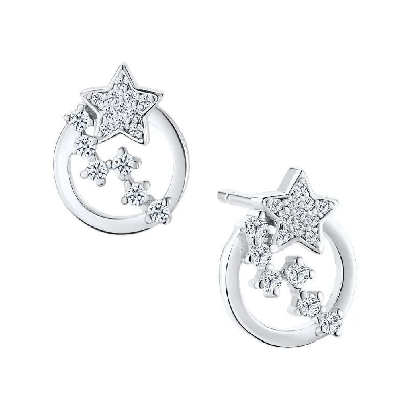 Beautiful Hoop Earrings For Weddings-Moissanite Stars In The Sky Earrings