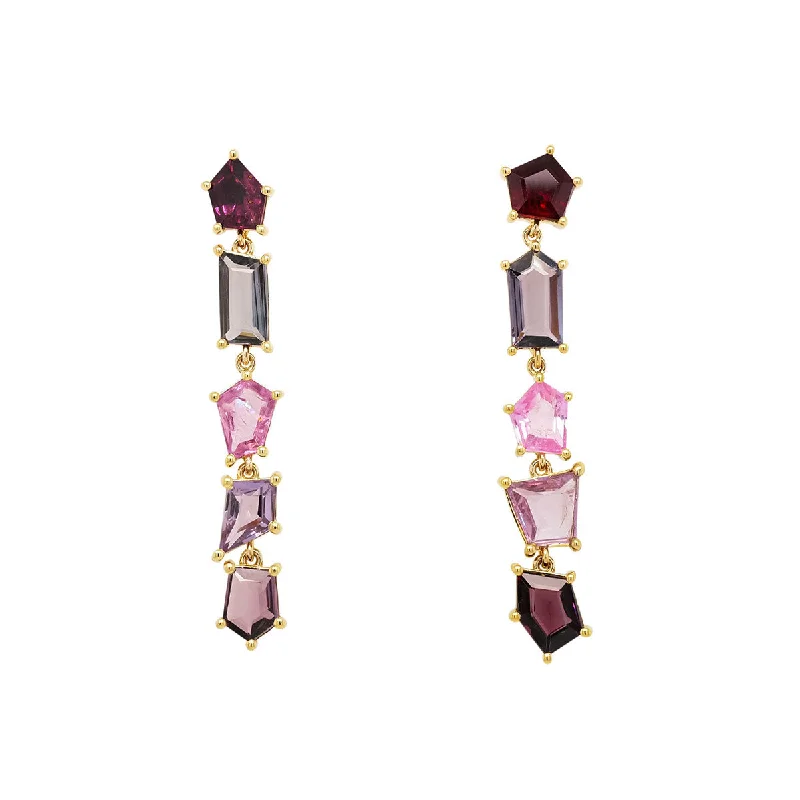 Stylish Drop Earrings For Date Night-Coffin Spinel Earrings | V3