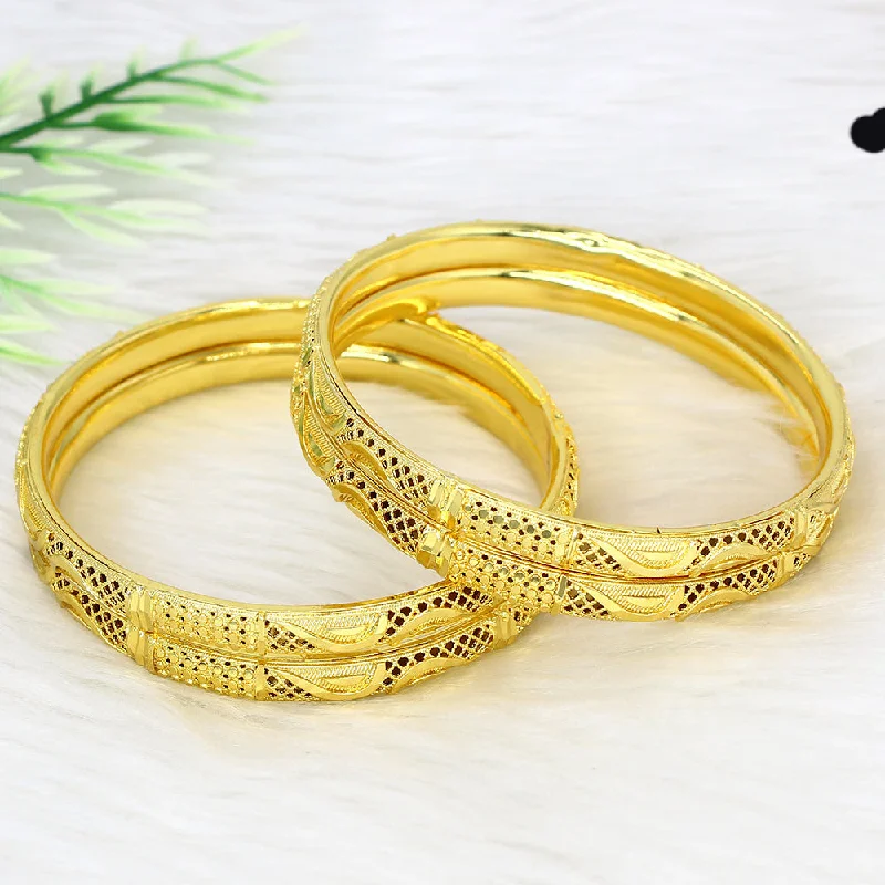 Personalized Gold Bangles For Custom Jewelry-Mahavir Dye Gold Plating Bangles Set