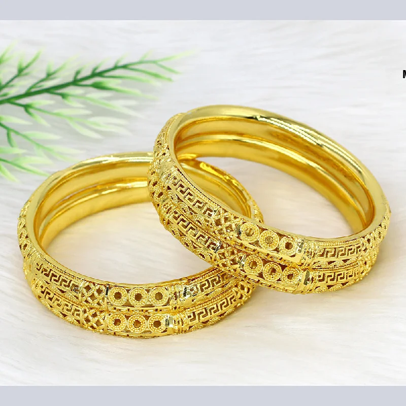 Simple Engagement Bangles For Brides-Mahavir Dye Gold Plating Bangles Set