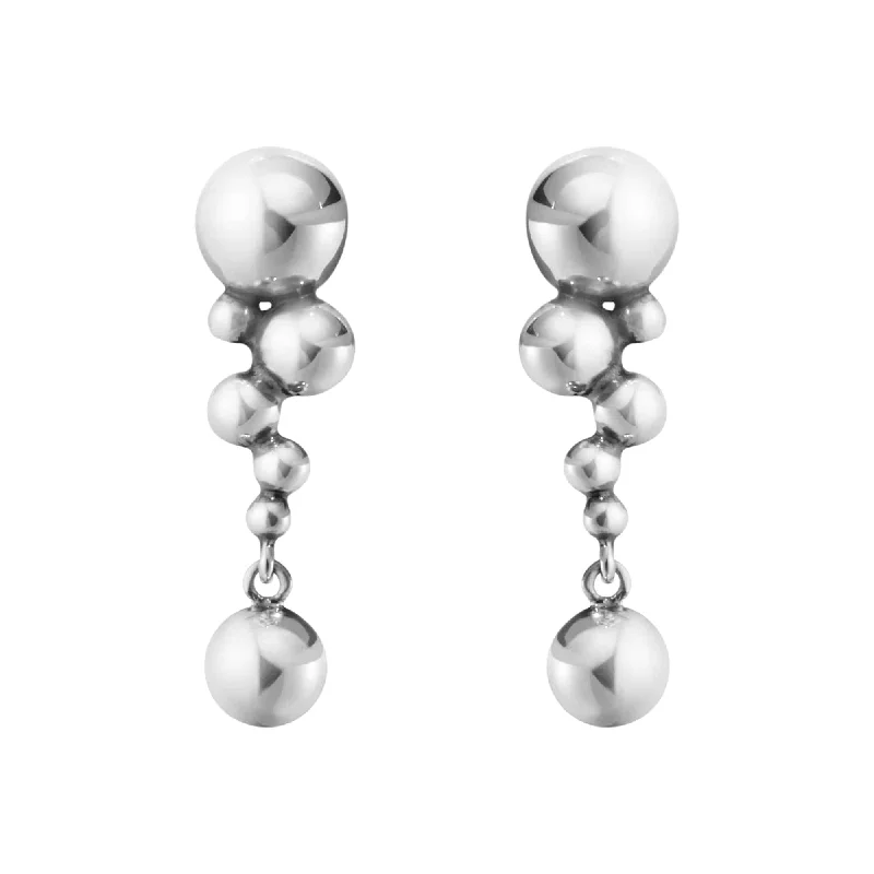 Pearl Hoop Earrings For Formal Wear-Moonlight Grapes Small Silver Drop Earrings