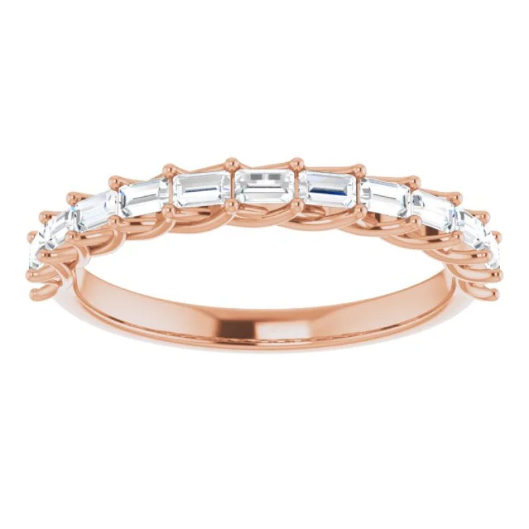 Trendy Rings For Fashion-Forward Brides-14K Rose 3/8 CTW Natural Diamond Anniversary Band