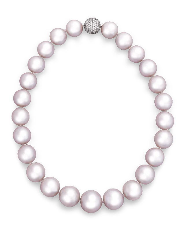 Handcrafted Gemstone Pendant Necklace-Rose Luster South Sea Pearl Necklace, 17-20.6mm