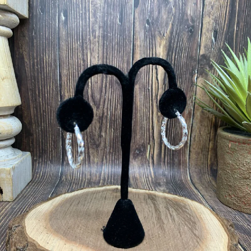 Adjustable Hoop Earrings For Comfort-Sterling Twist Hoop Earrings