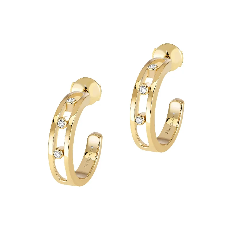 Colorful Hoop Earrings For Party-Move 18ct Yellow Gold Hoop Earrings