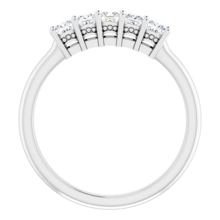 Simple Wedding Rings For Couples-14K White 1/2 CTW Natural Diamond Anniversary Band