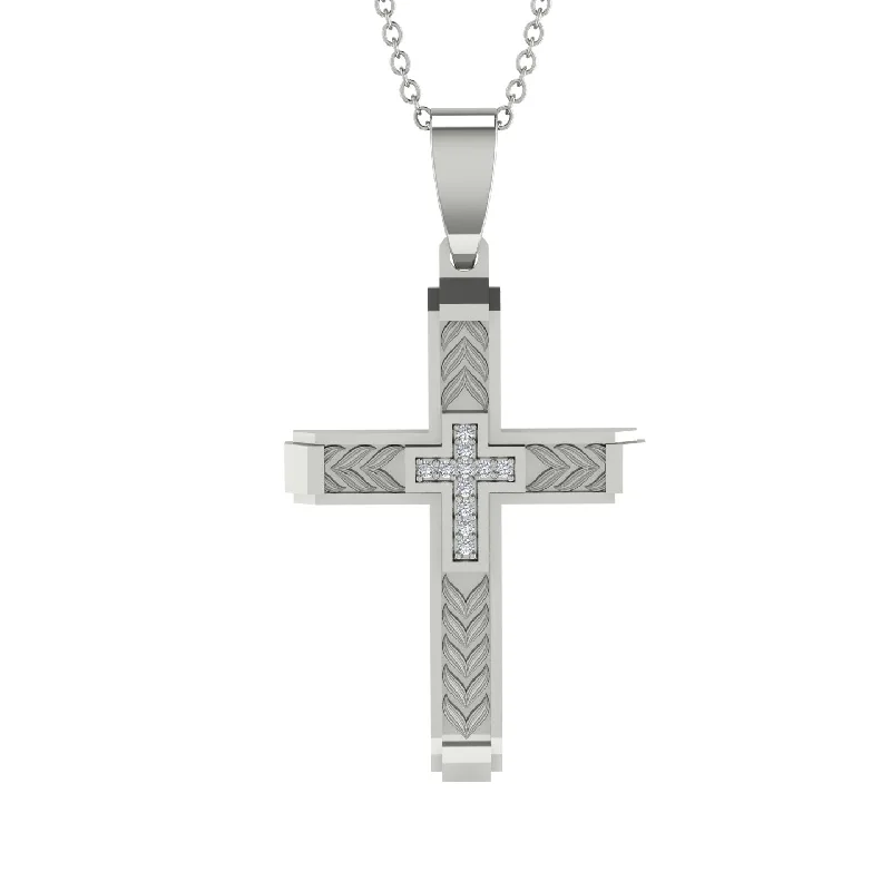 Custom Gemstone Necklace For Personalized Gifts-High-Quality Elegant Openwork Diamond Gold Cross Necklace - Jordan No. 3