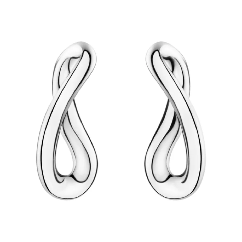 Silver Earrings For Minimalist Look-Infinity Silver Stud Earrings