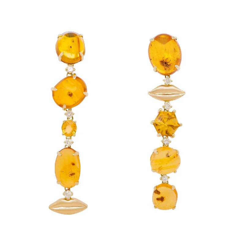 Elegant Long Earrings For Night Out-Trapped Sunshine Drop Earrings | 8GMS 2.95CTW