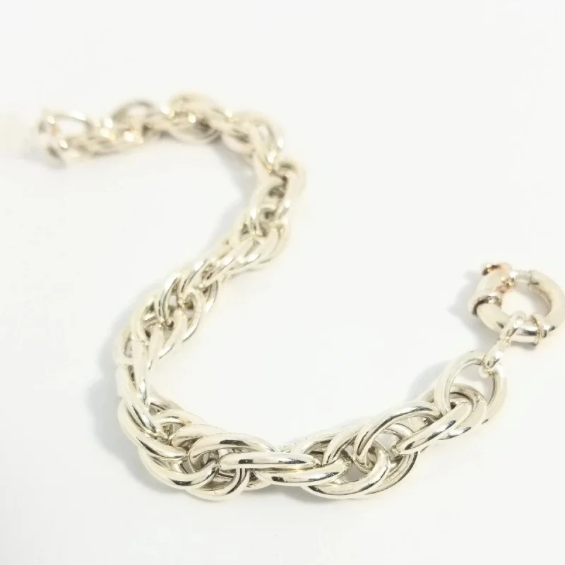 Stackable Bracelets For Fashion Lovers-Silver Bracelet with Combined Links