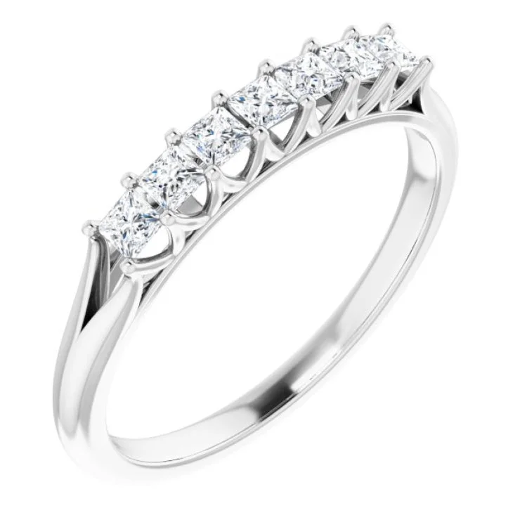 Custom Silver Promise Rings For Her-14K White 1/3 CTW Natural Diamond Anniversary Band