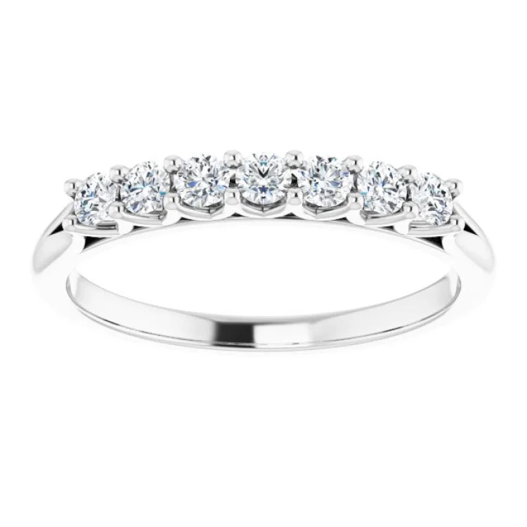 Classic Gold Rings For Elegant Weddings-Platinum 1/3 CTW Natural Diamond Anniversary Band